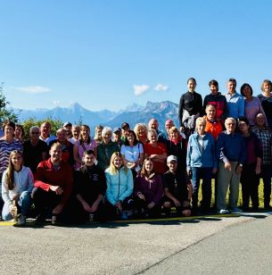 Gruppenfoto der Reisegruppe auf dem Gaisberg bei Salzburg
