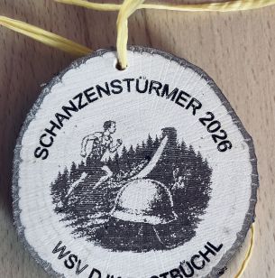 Holzmedaille für die Teilnehmer am Feuerwehrlauf